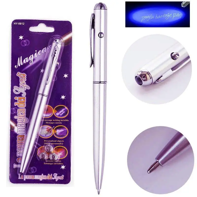Multipurpose Invisible Rotary Ballpoint Pen With Led Light