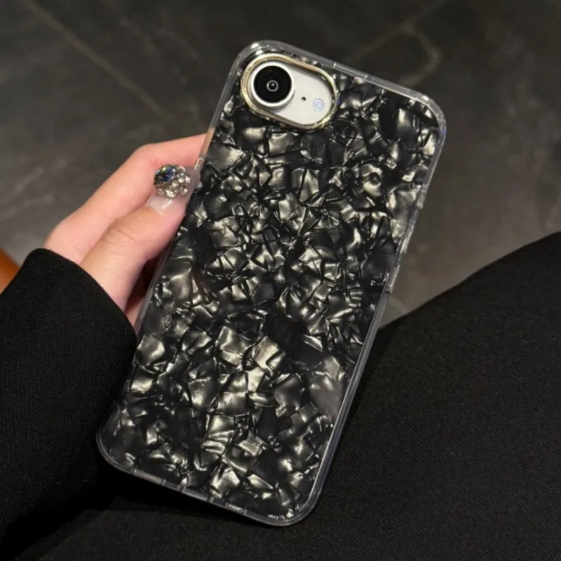Luxury Aurora Glossy Shell Pattern Shockproof Case with Bright Laser Finish