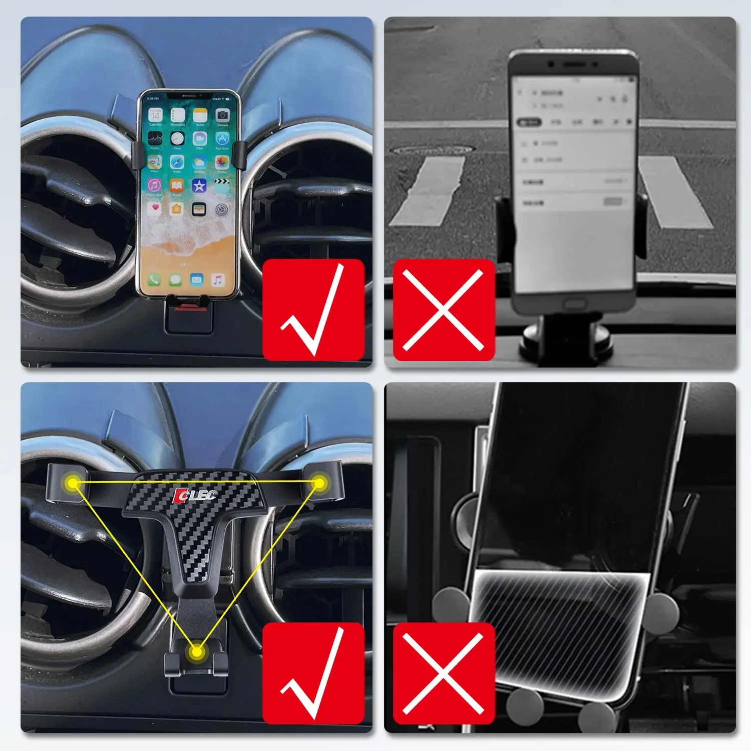 Car Phone Holder Air Vent Mobile Cell Smartphone Stand Gravity Support Mount 1 Set for Nissan Qashqai J10 2006-2013