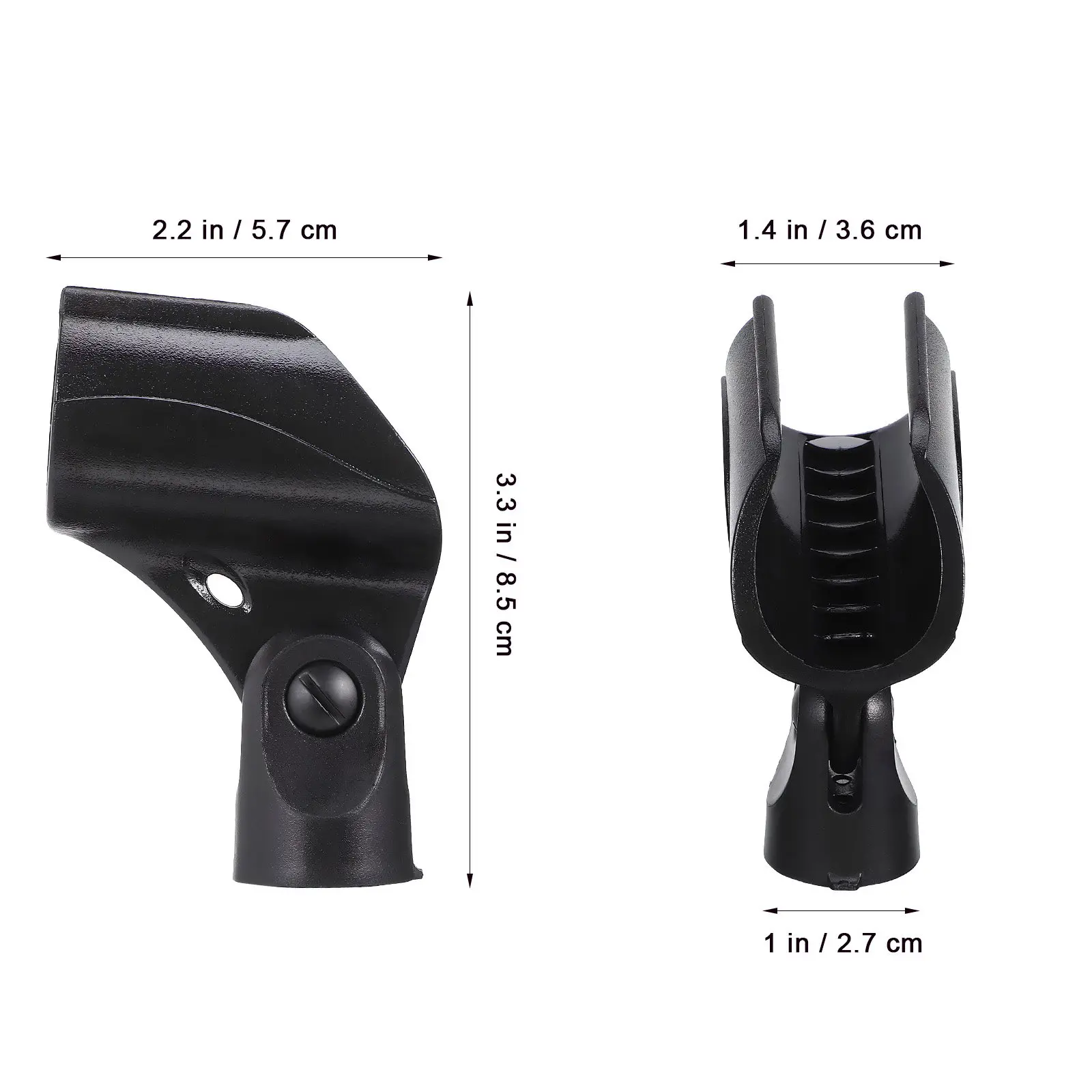 2Pcs 마이크 스탠드 클립 조정 가능한 마이크 마운트 클립 나사 어댑터가있는 안전한 마이크 홀더 클램프 마이크 클램프