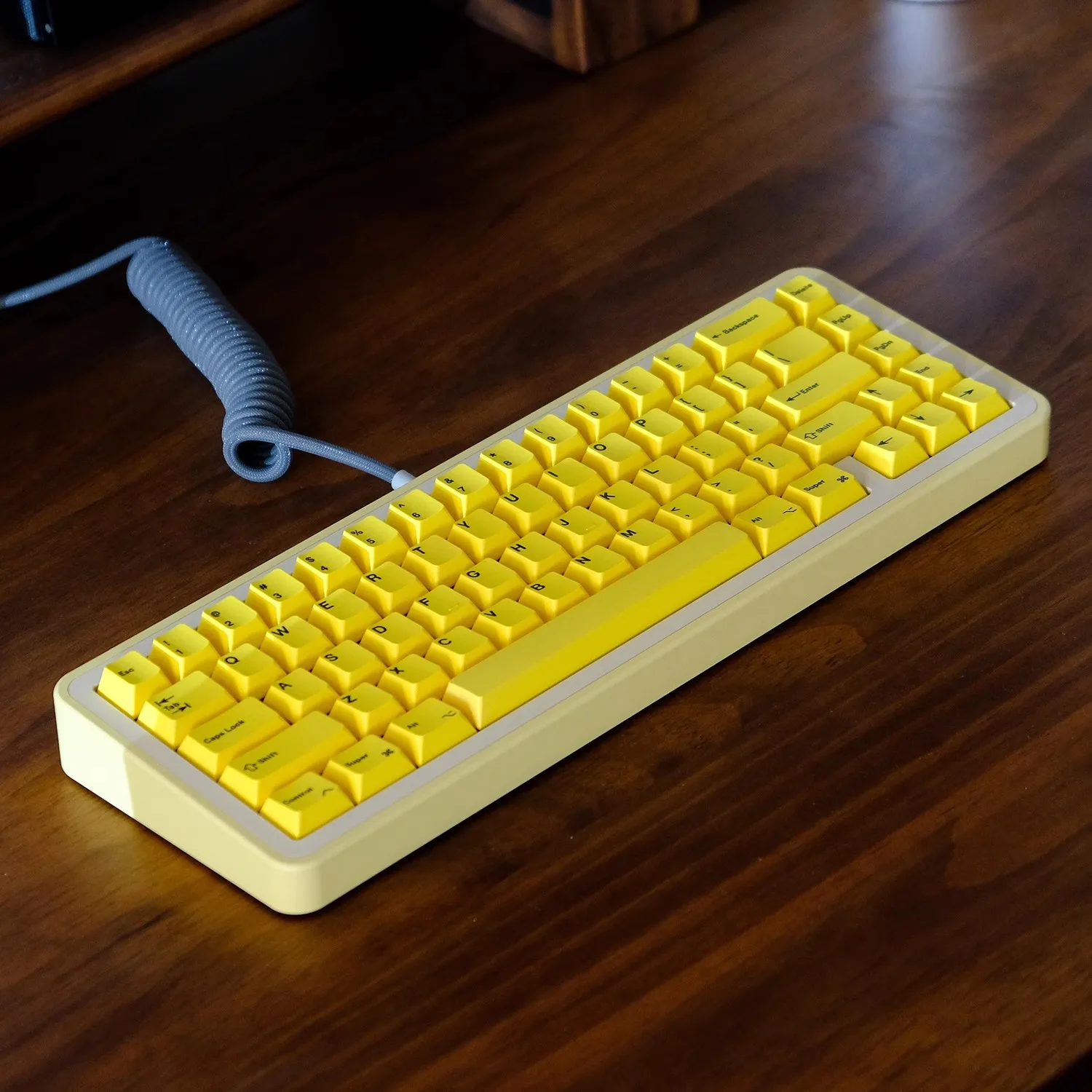 Teclado Amarelo Keycaps 155 Chaves Inglês Perfil Cereja Pbt Sublimação Dye Switch mx Teclado Mecânico Gk61 64 68 75 - Imagem 5