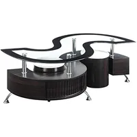 Coaster 720218-CO Coffee Table with Stools, in Cappuccino. 1