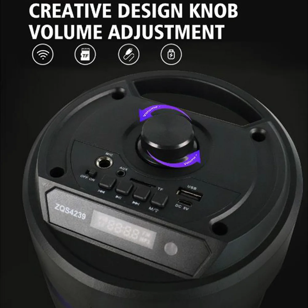 Wireless Bluetooth Speaker With Wired Microphone & Remote Control Column Big Power Party Speakers Loudspeaker For Family Karaoke