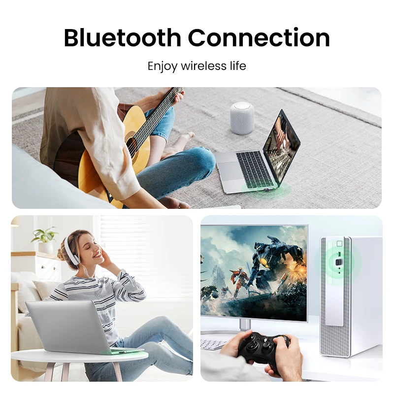 UGREEN Dongle Bluetooth 5.3 Adaptateur Bluetooth pour PC Clé Bluetooth USB  Faible Latence Supporte Windows 11 10 8.1 Compatible avec Manette de Jeu  PS5 Casque Clavier Souris Enceinte : : Informatique