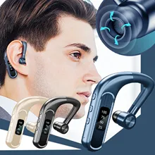  Bluetooth Headset Wireless Earpiece V5.0 15Hrs Ultralight Headphones Digital Display Ear Earbuds For Phone Laptop Dropshiping 