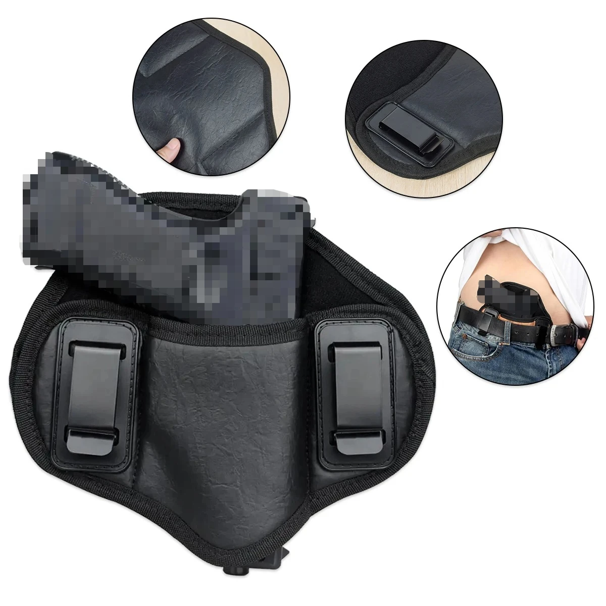 Tactical PU Leather Concealed Carry IWB Gun Holster