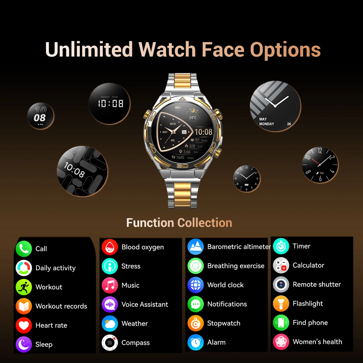 Blackview W90 Pro Smartwatch 1.43" AMOLED Display Up to 20 Days Battery Life,Bluetooth Calling,Heart Monitor,Smartwatch man