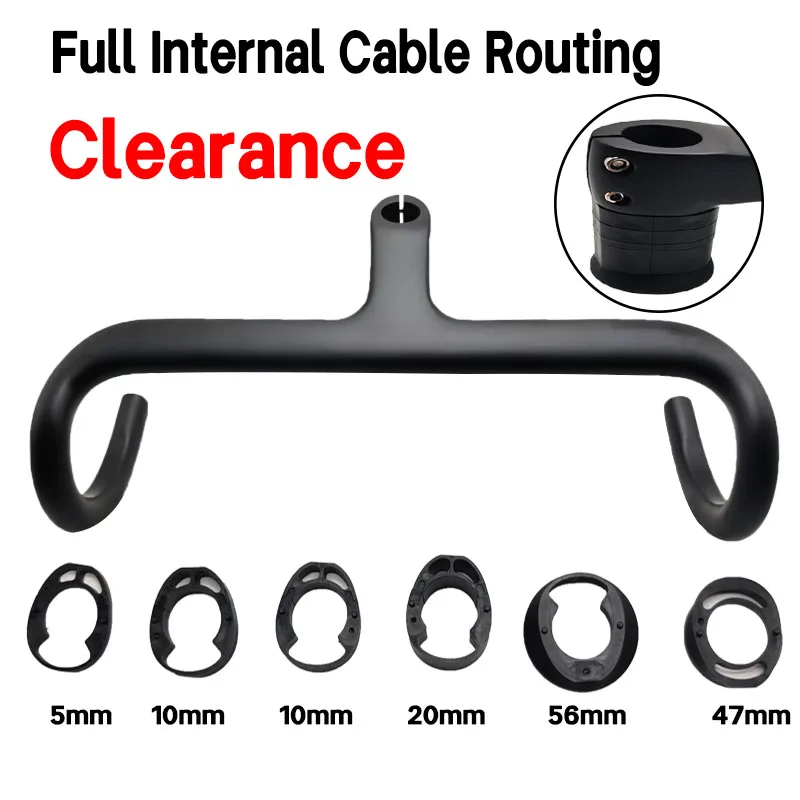 Clearance T1000 road Carbon Handlebar 28.6mm Integrated Electronic Cockpit Handlebar road Bike Bicycle Internal line