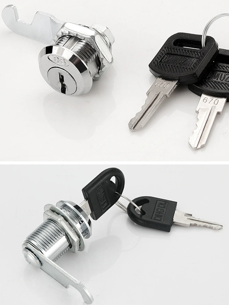 Cabinet Door and Drawer Lock 16/20/25/30mm 2 Keys Safe Cam Lock Office Door Cabinet Box Cupboard Lock Letter Wardrobe Safety Drawer Locker cylinder lock