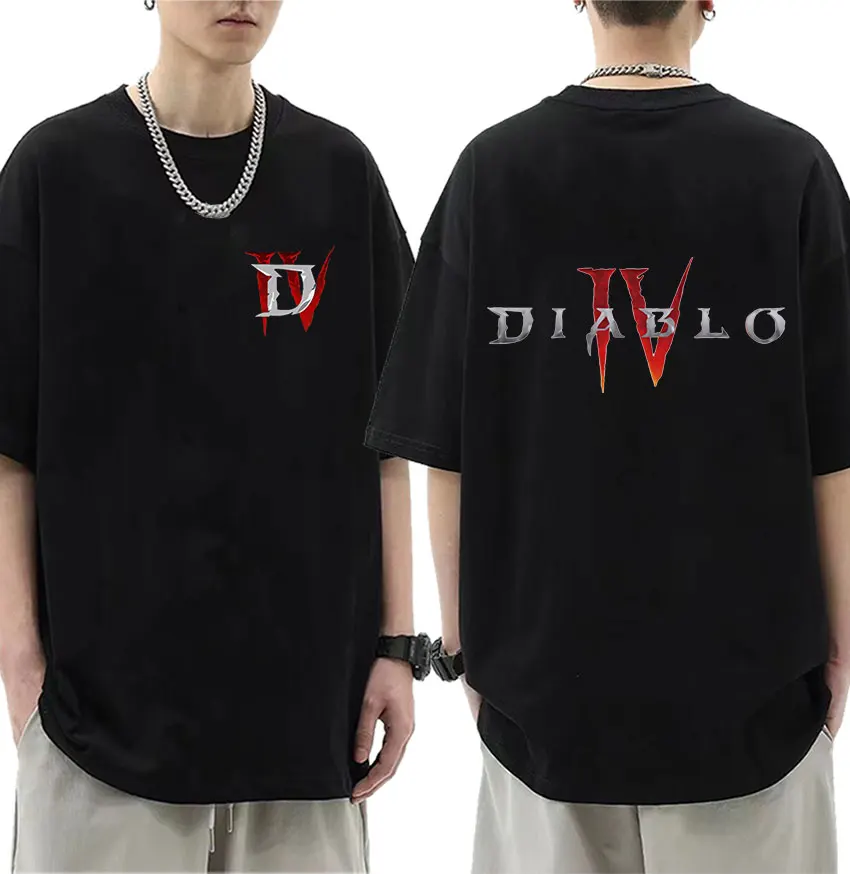 

Hot Anime Diablo 4 Graphic T Shirt Summer Men's Fashion Casual Oversized T-Shirt Unisex 100% Cotton Tops Tees Lilith Streetwear