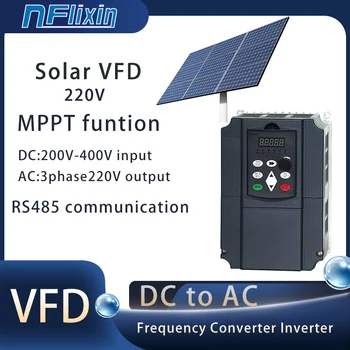 พลังงานแสงอาทิตย์ VFD 0.75KW/1.5KW/2.2KW/4KW/5.5KW/7.5KW 220V ความถี่ตัวแปร Converter อินเวอร์เตอร์สําหรับมอเตอร์ควบคุมความเร็ว 1