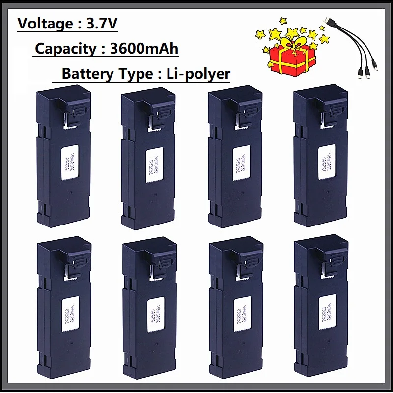 

3.7V 3600mAh RC Drone Battery Accessory For E88 E88PRO E525 P1 E99 PRO Mini Uav Drone Battery Special Rc Part Original Upgrade