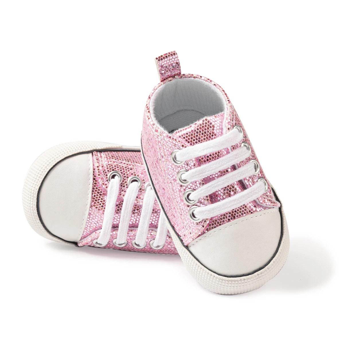 Newborn Sequin Canvas Baby Shoes 1