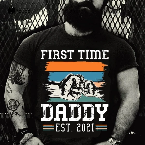

Папа в первый раз. Новинка 2021, Подарочная ретро-футболка для папы, футболка унисекс