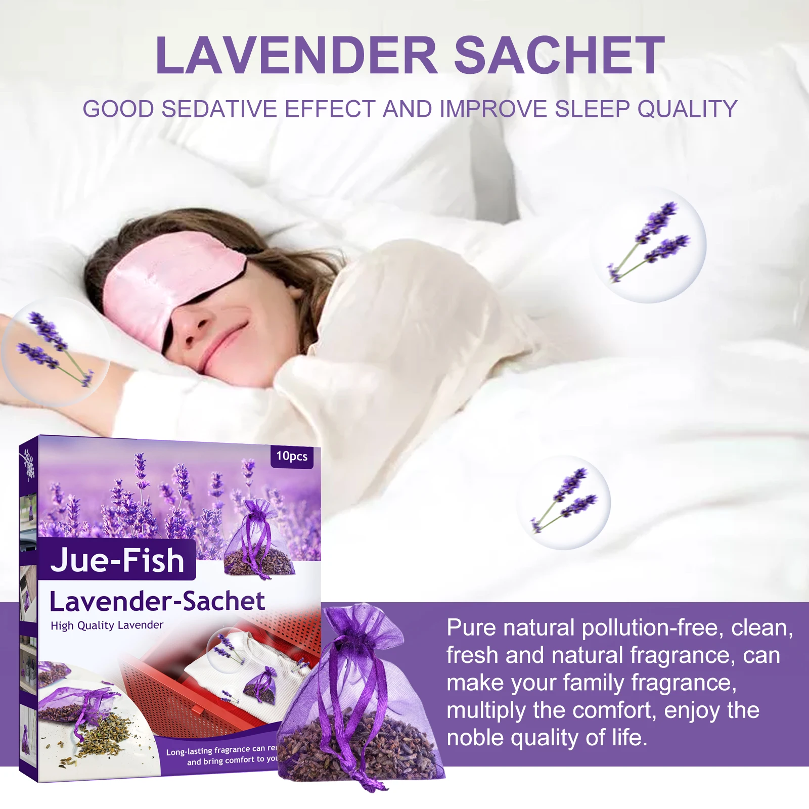 Natural Lavender Sachet for Home Car Wardrobe Freshener
