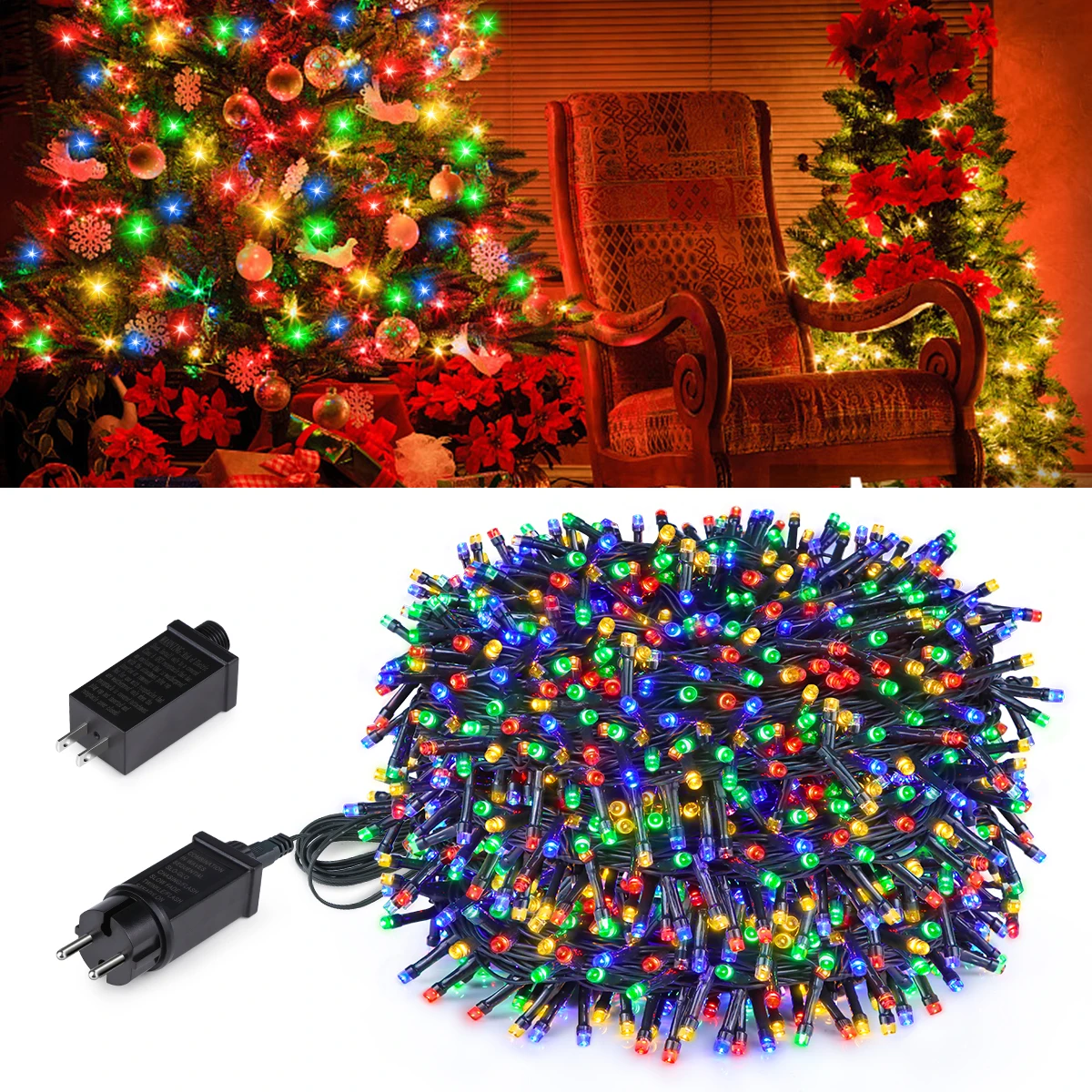 1000-10LEDS Christmas Lights LED String Garland Fairy Light Waterproof Outdoor Indoor For Lawn Tree Street Halloween Decoration led fairy lights