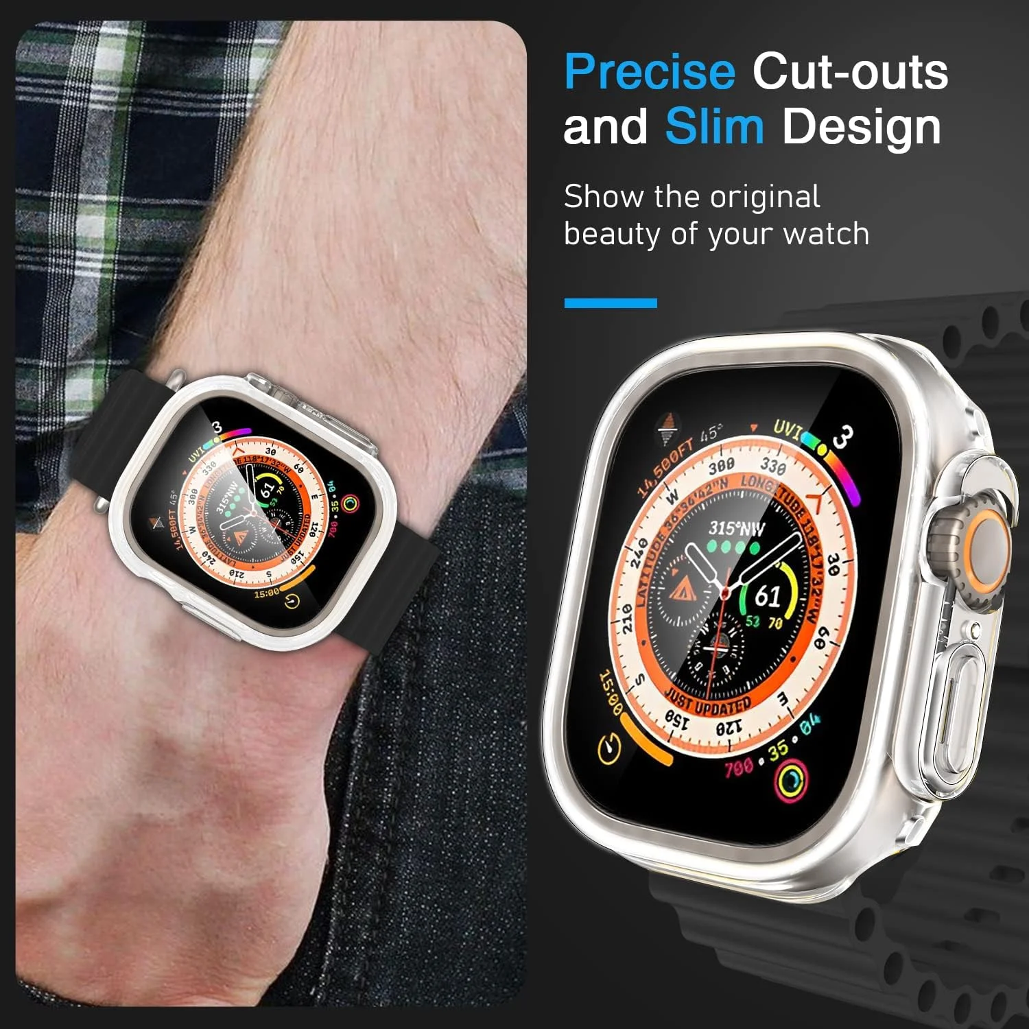 Premium Shockproof TPU Protective Case with Screen Protector for Apple Watch Ultra 49mm - Anti-Scratch Shell Cover