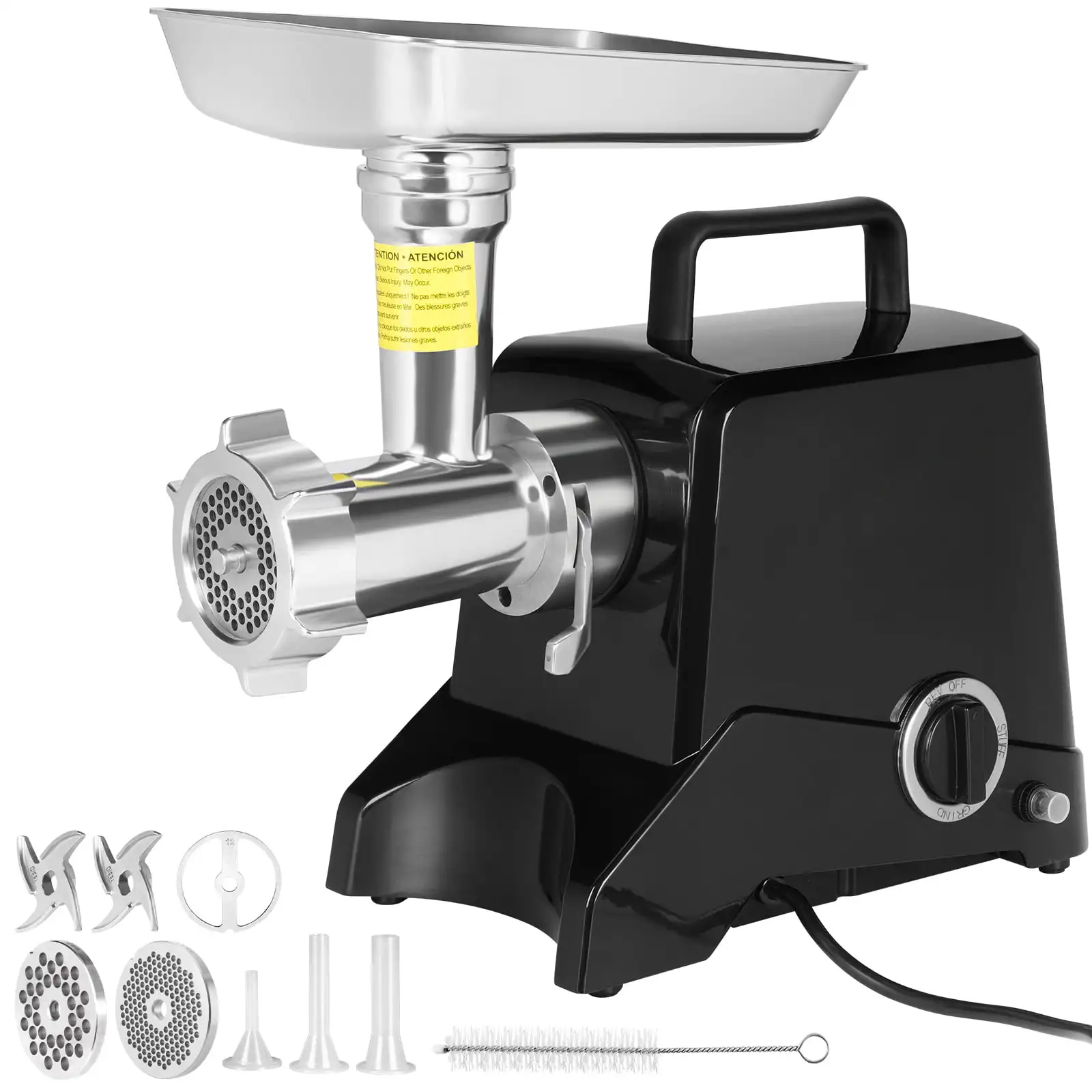 Electric Meat Grinder, Meat Mincer with 3 Grinding Plates and Sausage  Stuffing Tubes for Home Use