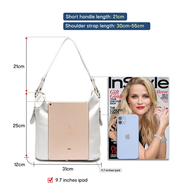 Zency Elegant Women Red Leather Handbag 100% Genuine Leather Lady Hobo Bag Charming Ring Medium Shoulder Bag Bright Yellow Bags 4