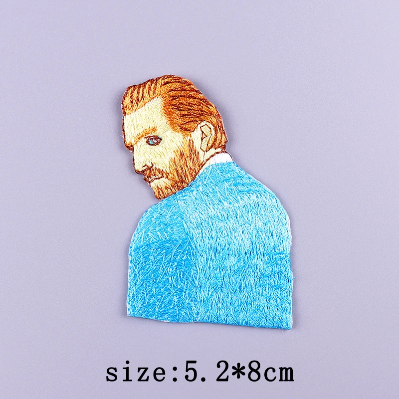Van Gogh Stickerei Patches Für Kleidung Jesus Kreuz Patch Aufkleber DIY Eisen Auf Patches Für Kleidung Brief Punk Abzeichen Applique