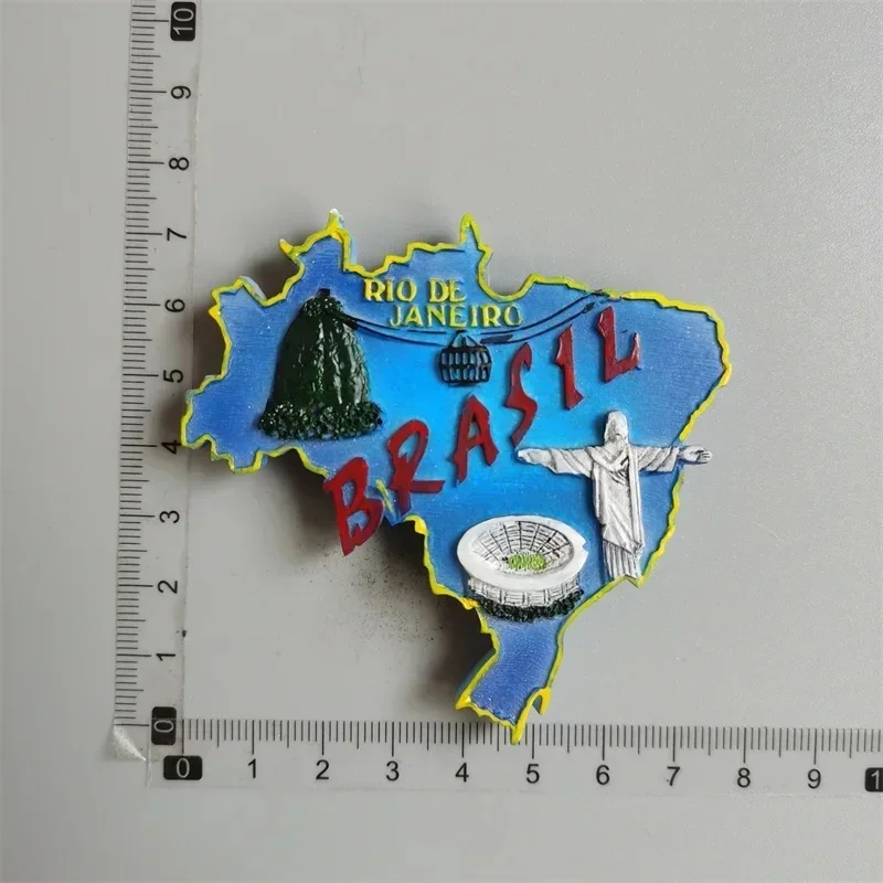 Calamita Porta Apribottiglie Cristo Redentor Rio - Souvenir Artigianale In Resina 3D, Magnetino Da Frigorifero Collezione Città