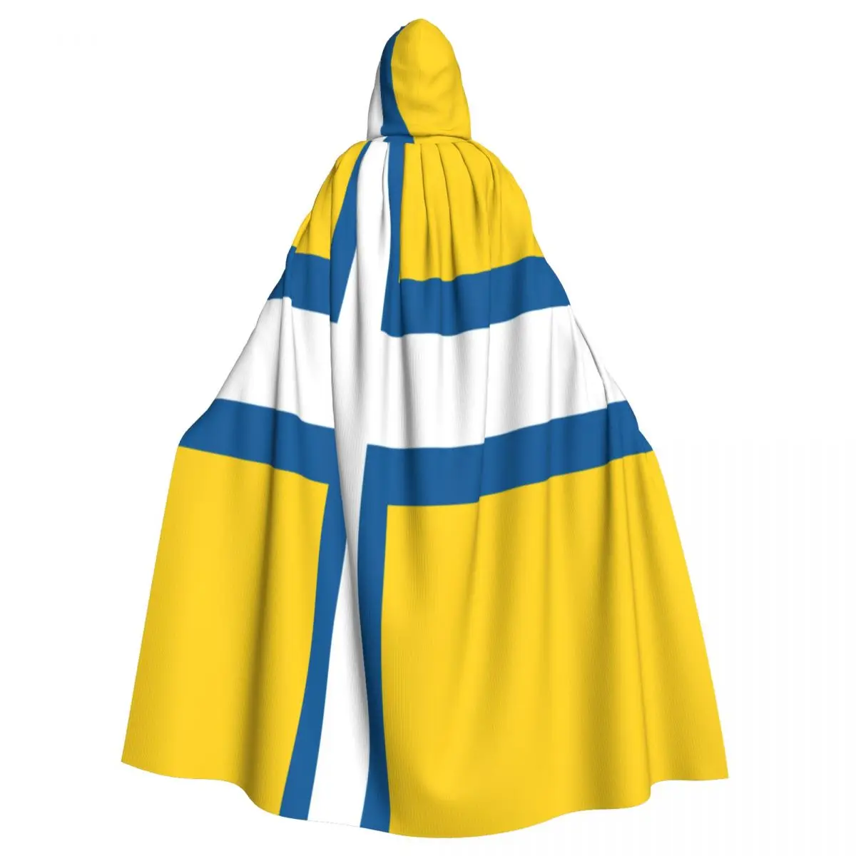 

Long Cape Cloak Flag Of West Sweden Hooded Cloak Coat Autumn Hoodies