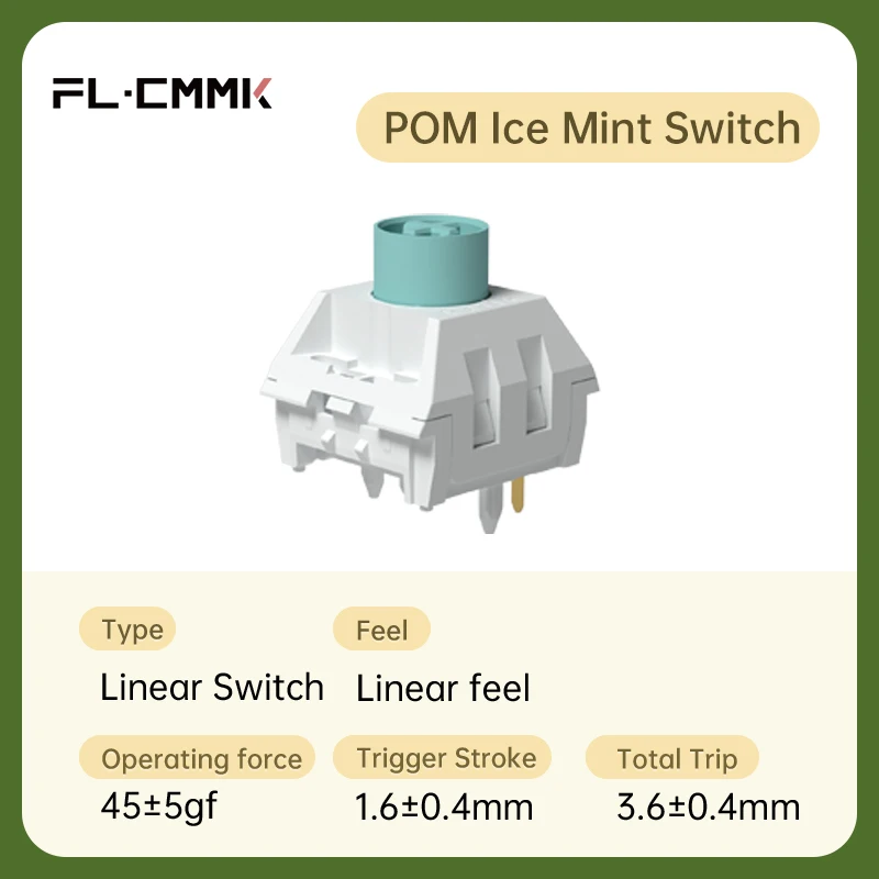 FL · ESPORTS TTC 타이거 스위치 3/5 핀, 아이스 민트 리니어 샤프트 MX 기계식 키보드, DIY 커스텀 액세서리, 사전 윤활, 35 개