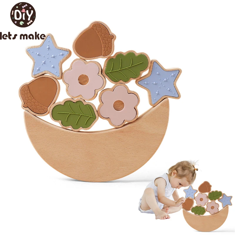 

Baby Wooden Montessori Toy Children's Flower Geometry Shape Puzzle Stacking Blocks Newborn Early Education Sensory Toy Set Gifts
