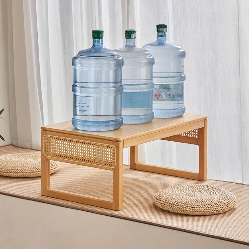 Bamboo Rattan Bay Window Table Wear-Resistant Small Coffee Stand Durable Tatami Bedside Table Bedside Study Desk