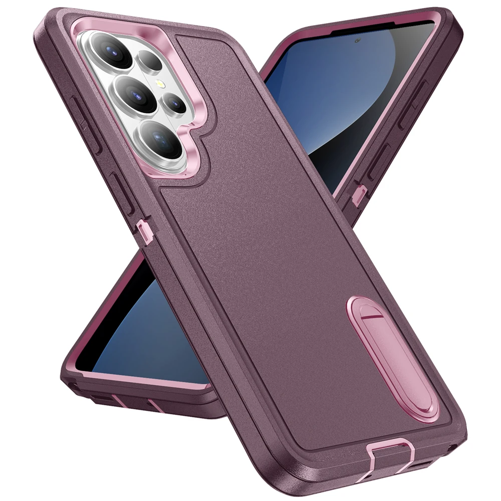 3-in-1 Shockproof Stand Case - Heavy Duty Rugged Hybrid Military Cover