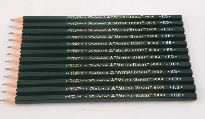 3 pcs Uni Mitsubishi Matured Micro Graphite Lead Pencil 9800 Japan