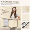 Clothes Storage, Foldable Thick Fabric Blanket Storage Bags, Storage Containers for Organizing Bedroom, Closet, Comforter 3