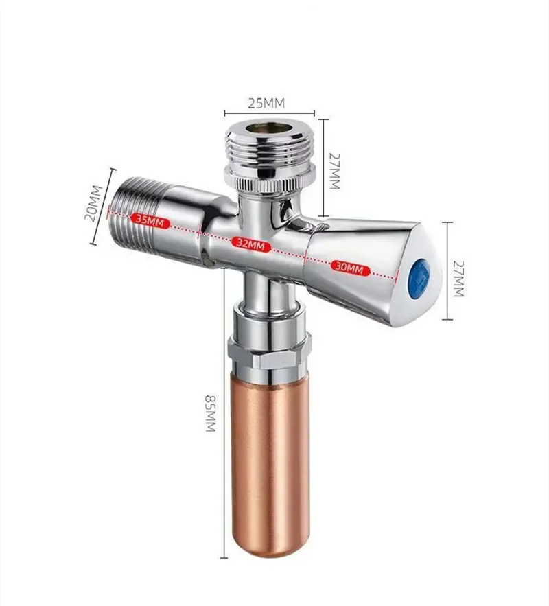 1PC DN15 IN DN20 OUT Water Hammer Eliminator Household Water-absorbing Water Hammer Triangle Valve All Copper Valve Switch