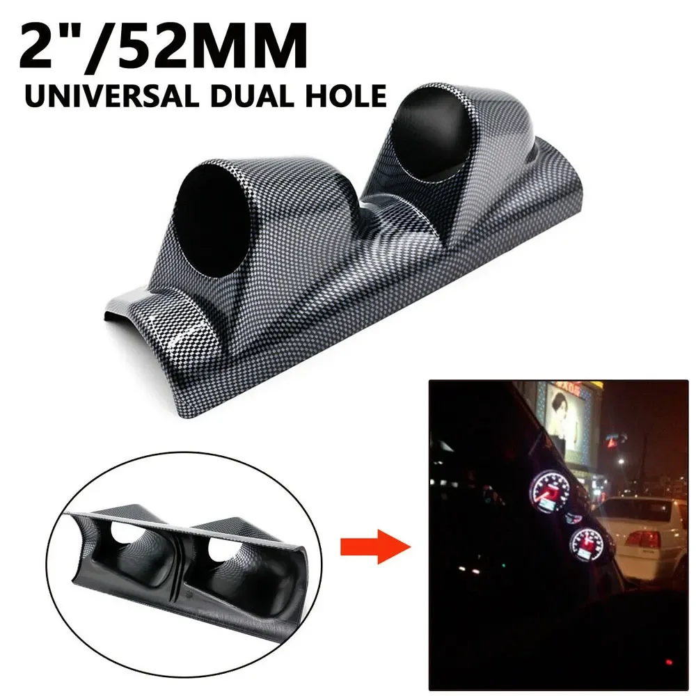 52mm 60mm Universal Car 2 Hole Left/Right Hand Auto Dual Holes A-Pillar Holes Double Hose Guage Holder Pod Modified Instrument car meters holder