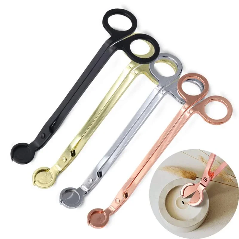 18cm Candle Wick Trimmer Stainless Steel Candle Scissors Trim Wick Cutter Round Head Core Shears Handmade Tools