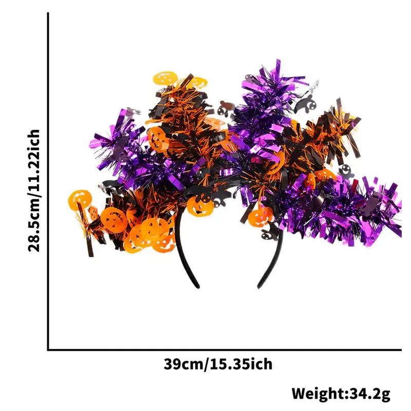 Halloween Pumpkin Headband Colorful Wool Strips Halloween Hair Bands Party Favors Headwear Cosplay Props