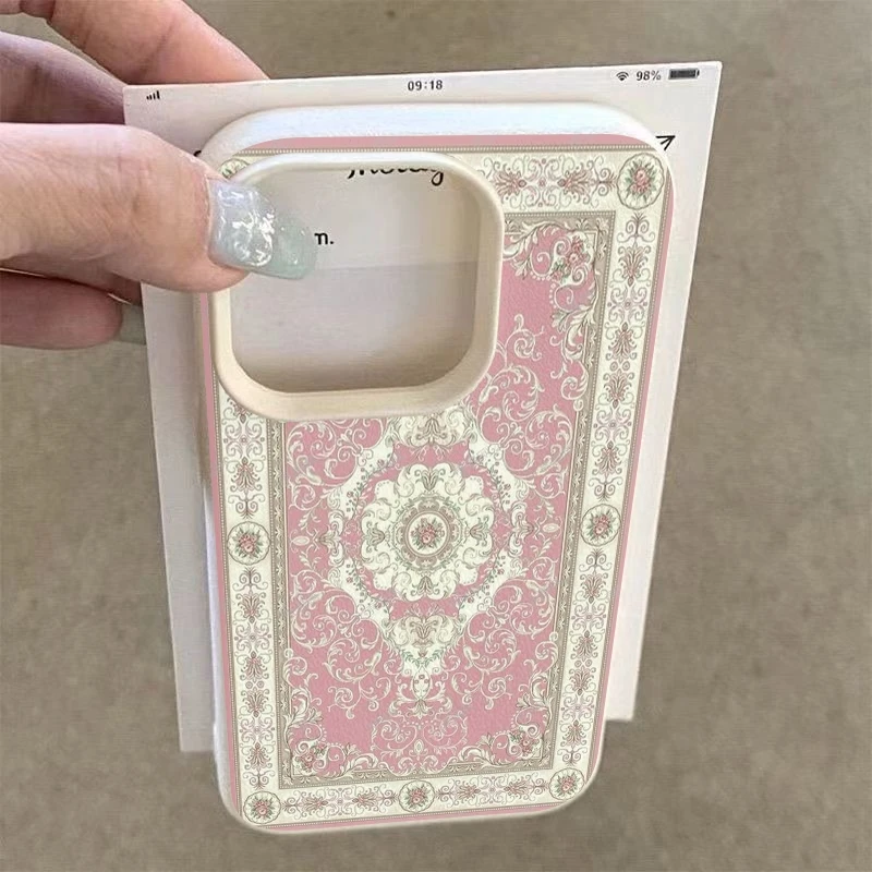 Pink Vintage European-Style Shockproof Phone Case Cover