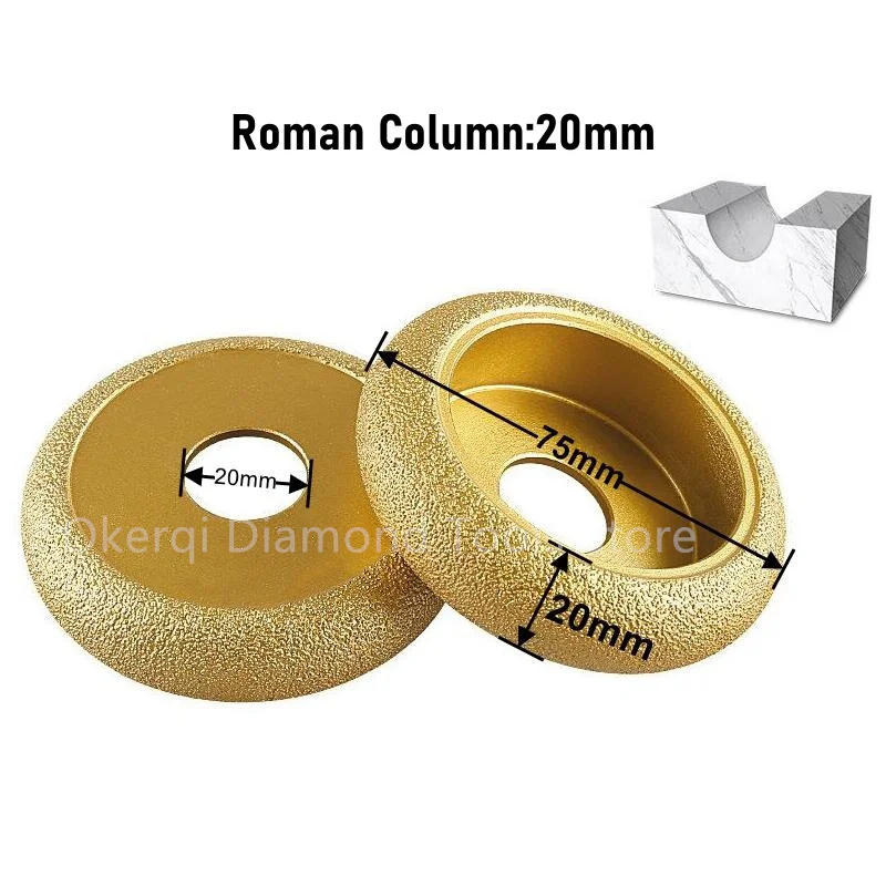 Meule Diamantée Pour Bordure Pierre - 75 Mm, Trou 20 Mm - Pour Granit, Marbre, Béton - Meulage à Sec Ou à Eau