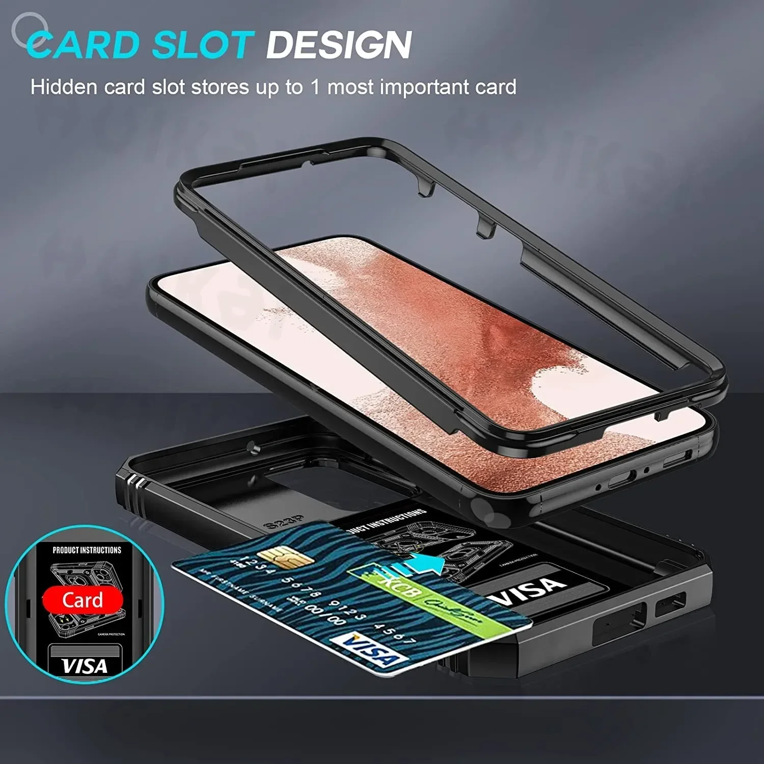 Advanced Rugged Kickstand Phone Case with Camera Slide Lens Protection