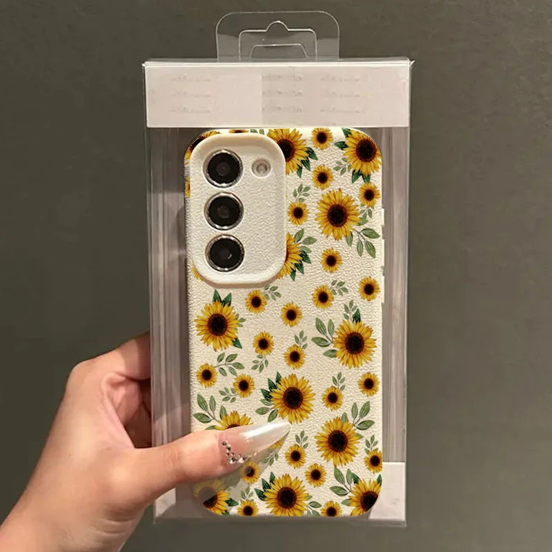 Yellow Sunflower Art Pattern Shockproof Phone Case - Soft Protective Cover