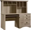 Sauder Harbor View Computer Desk with Hutch, Salt Oak finish 1