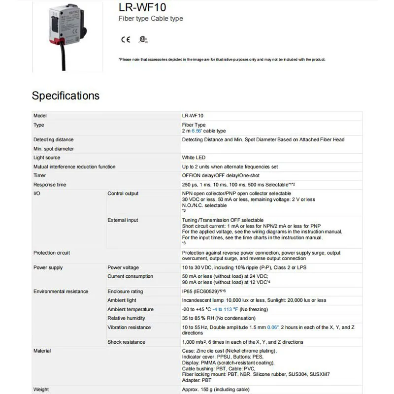 Sensore Laser A Fibra Keyence LR-WF10C Con Connettore M12 4 Pin – Surplus In Scatola Aperta
