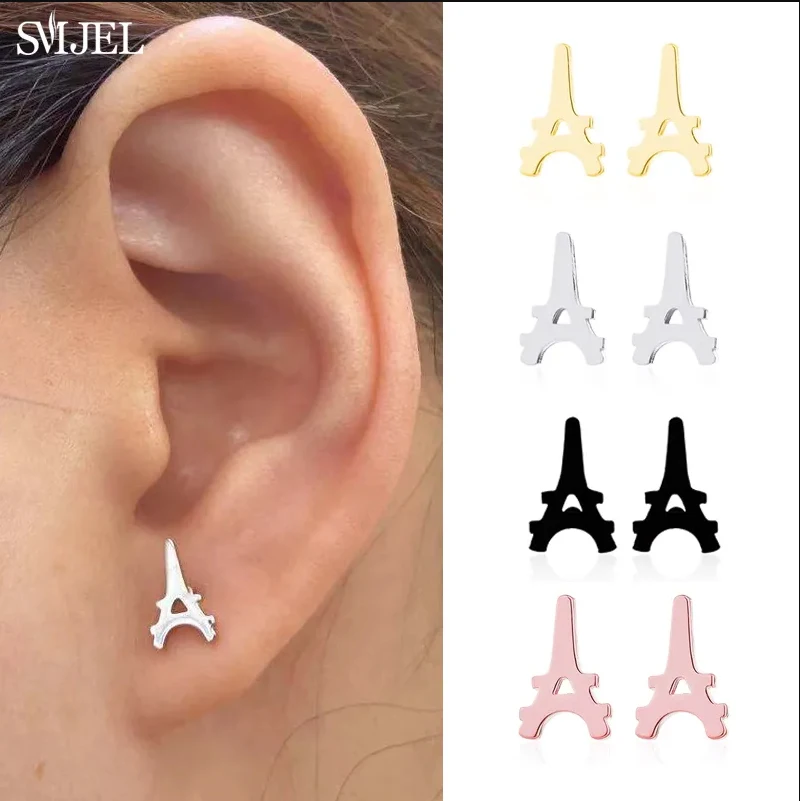 Mini Stainless Steel Earrings 2024 Animal Ear Studs Punk Honeycomb Rabbit Hedgehog Horse Earings Fashion Jewelry Pendientes Gift - Image 6