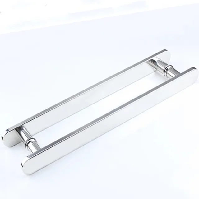 Thickened 304 Stainless Steel Square Tube Opposite Handle Shower Room Shop Office Tempered Glass Door Square Handle