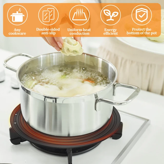 Diffusore Di Calore Per Piano Cottura - Piastra In Acciaio Inox Per Induzione, Gas Ed Elettrico - Foto 10