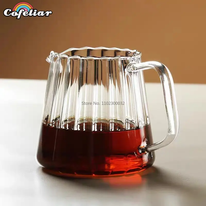 150/410/575Ml Stripe Heat-Resistant High Borosilicato Glass Teahouse Tea Set Accessori Chahai Milk Glass Brocca Caffettiera