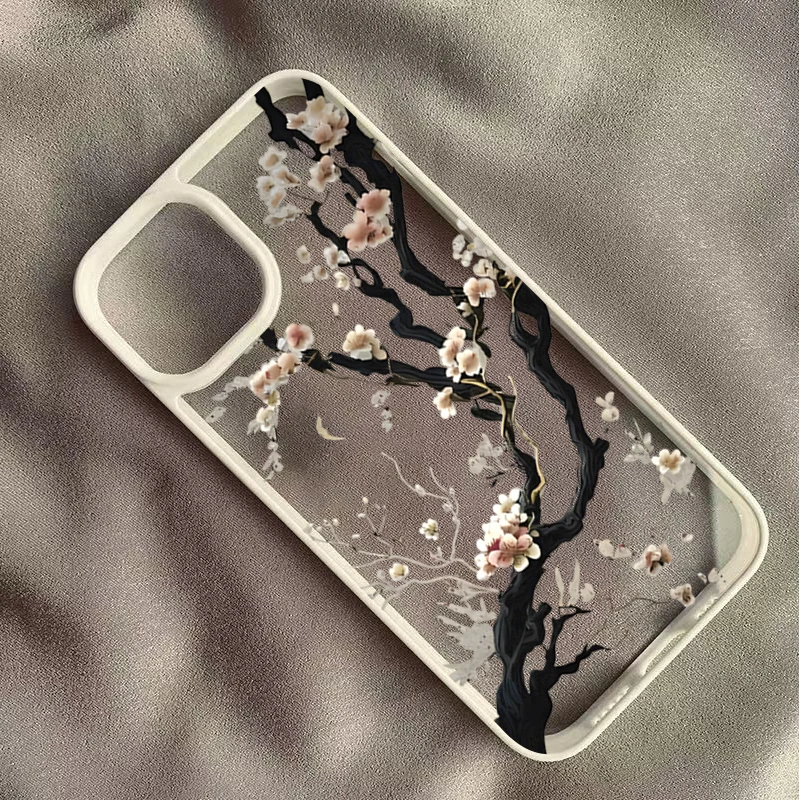 Artistic Chinese Plum Blossom Phone Case - Elegant Floral Design Cover