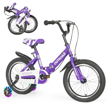 22300-be12c6.jpg 16-18 Inch Kids' Training Bike with Wheels, Suitable for Ages 3-10, Multi-Colored Dual Brake Bicycle for Toddlers