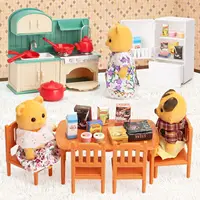Ensemble de meubles pour maison de poupée, salle de bain/cuisine/réfrigérateur/Machine à laver, linge pour enfants, maison de poupée Miniature, jouets de simulation 3