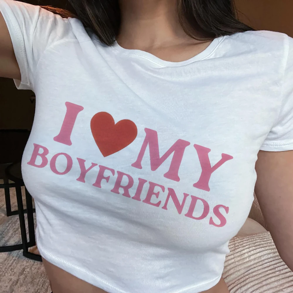 European and American style T-shirt summer new letter street trend short style women's wear